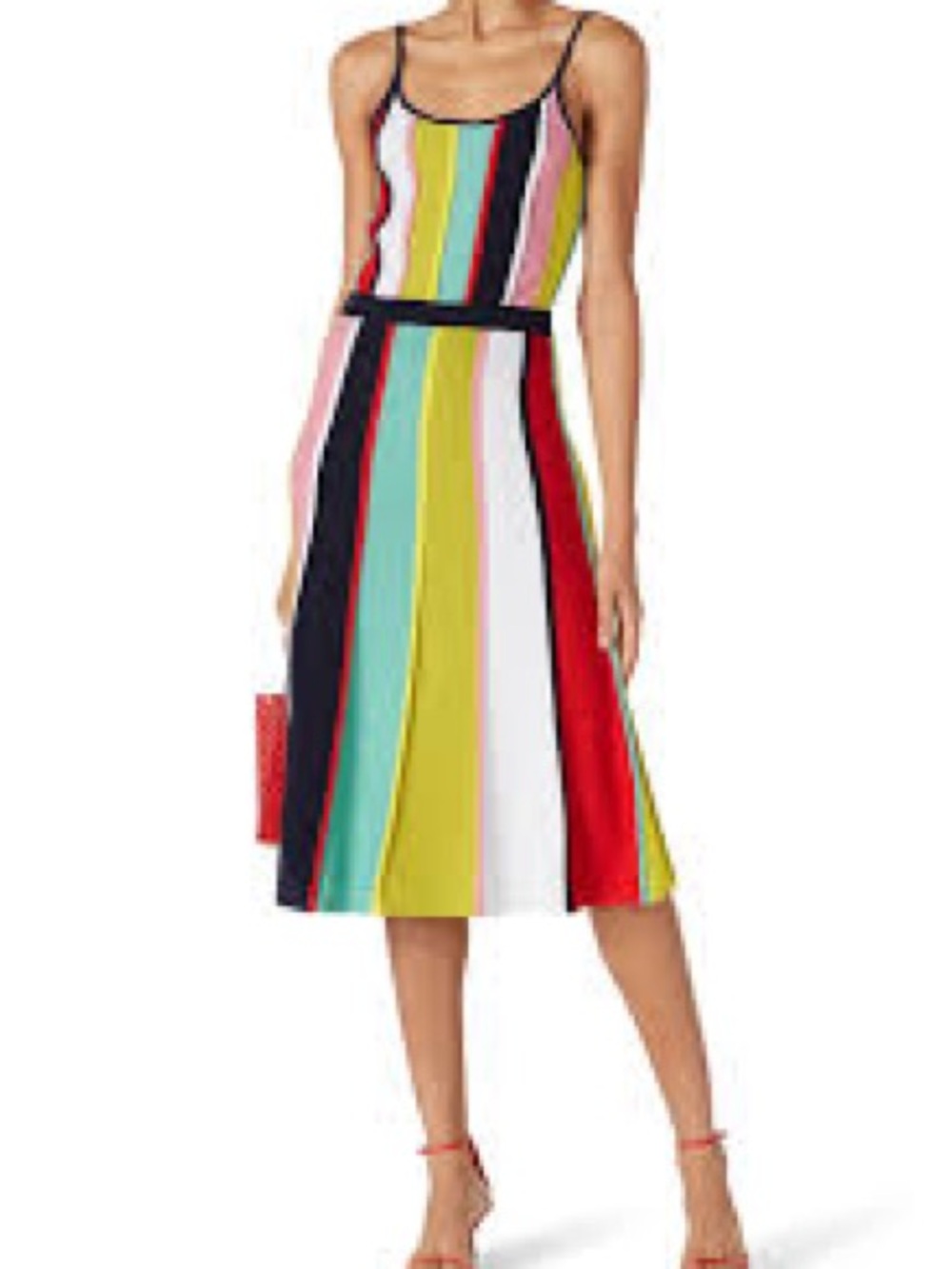 NWT J Crew Multi-Color Vertical Stripe Spaghetti Strap Skirt Set
